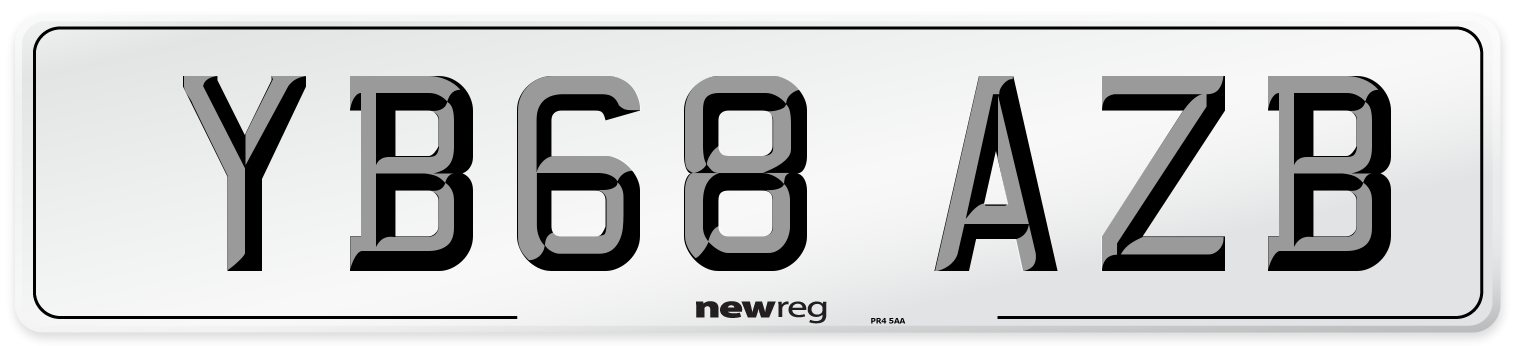 YB68 AZB Number Plate from New Reg